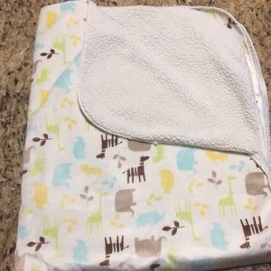Neutral animal baby blanket